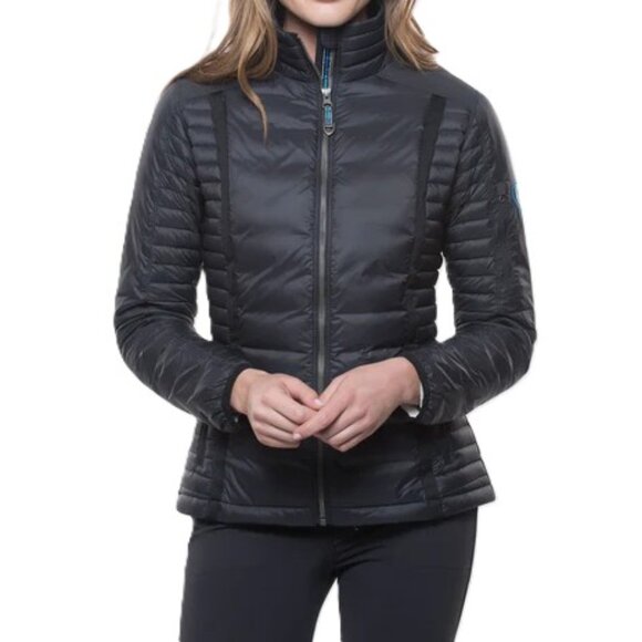 KUHL SPYFIRE WOMEN'S DOWN JACKET RAVEN (BLACK) SMALL RIPSTOP ABRASION RESISTANT - Picture 1 of 16